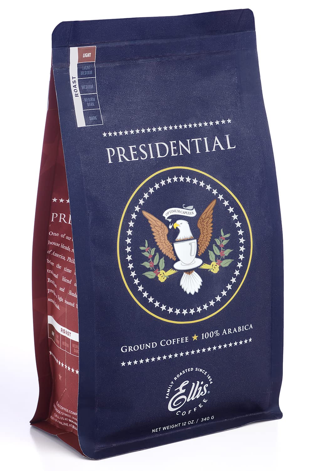Ellis Coffee - Presidential - Light Roast - Ground Coffee - 12 oz Resealable Bag