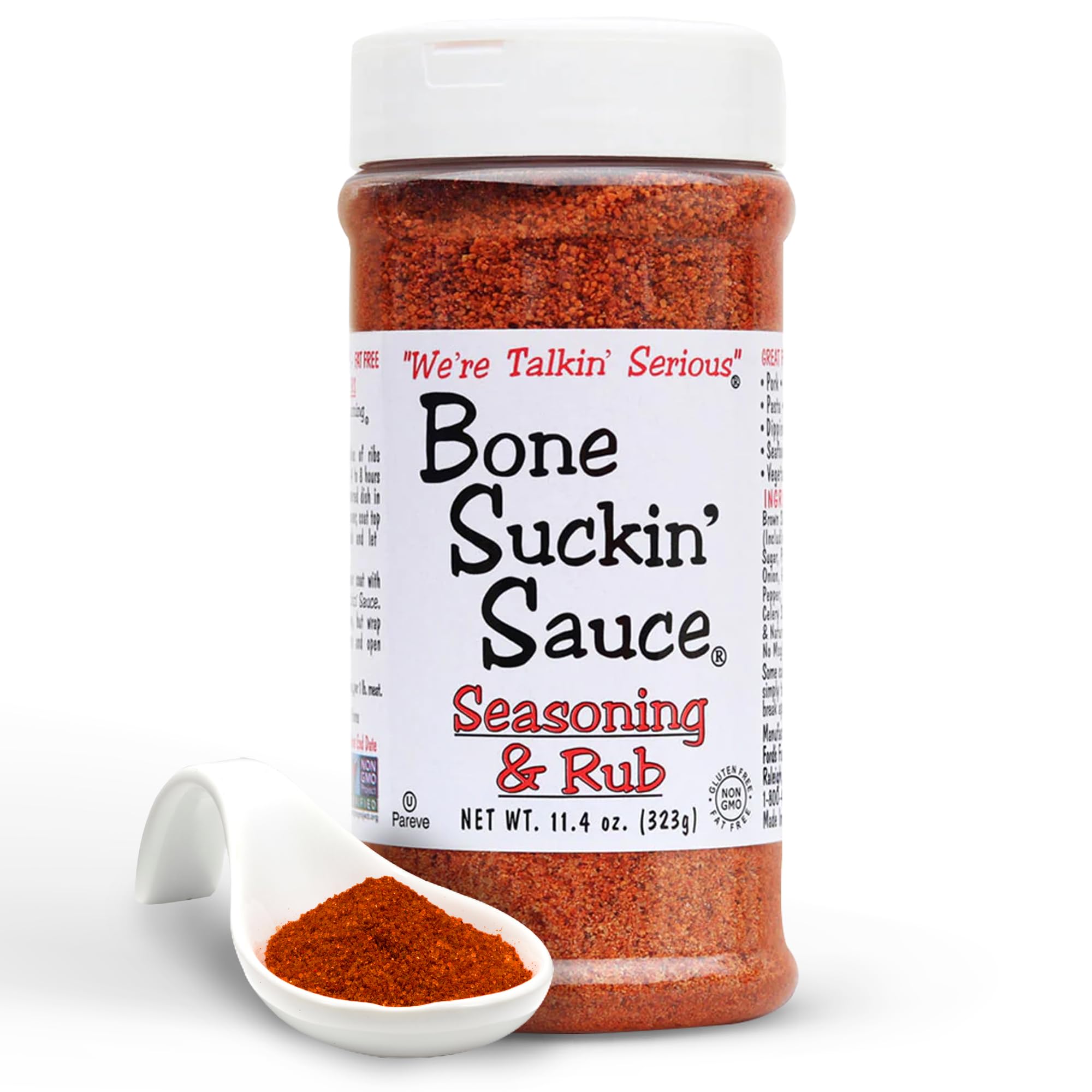 Bone Suckin' Seasoning & Rub, Original Blend, Grilling Rubs, Dry Pork Rub, Gluten-Free, Non-GMO, Kosher, Great on Ribs, Pork, Beef, Chicken, Seafood
