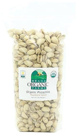 Braga Organic Farms 2 Pound Bag of Roasted/Salted Pistachios Inshell