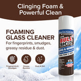 Horsepower Bull Shot Glass & Mirror Cleaner, As Seen On TV, No-Drip Foaming Glass Cleaner for Mirrors, Windows & TV Screens, Made in USA