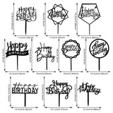 40 PCS Happy Birthday Cake Topper Acrylic Cupcake Topper A Series of Birthday Cake Supplies Decorations 10 Styles 4 Colors
