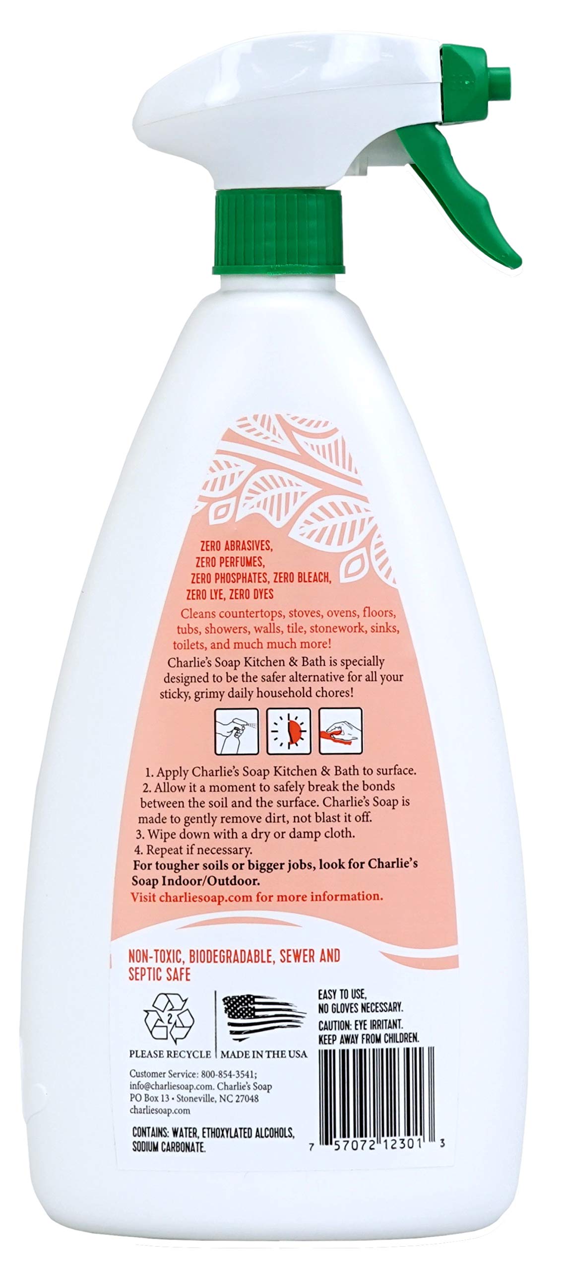 Charlie's Soap Indoor Outdoor and Kitchen & Bath Cleaner Variety Pack, 32 oz Each