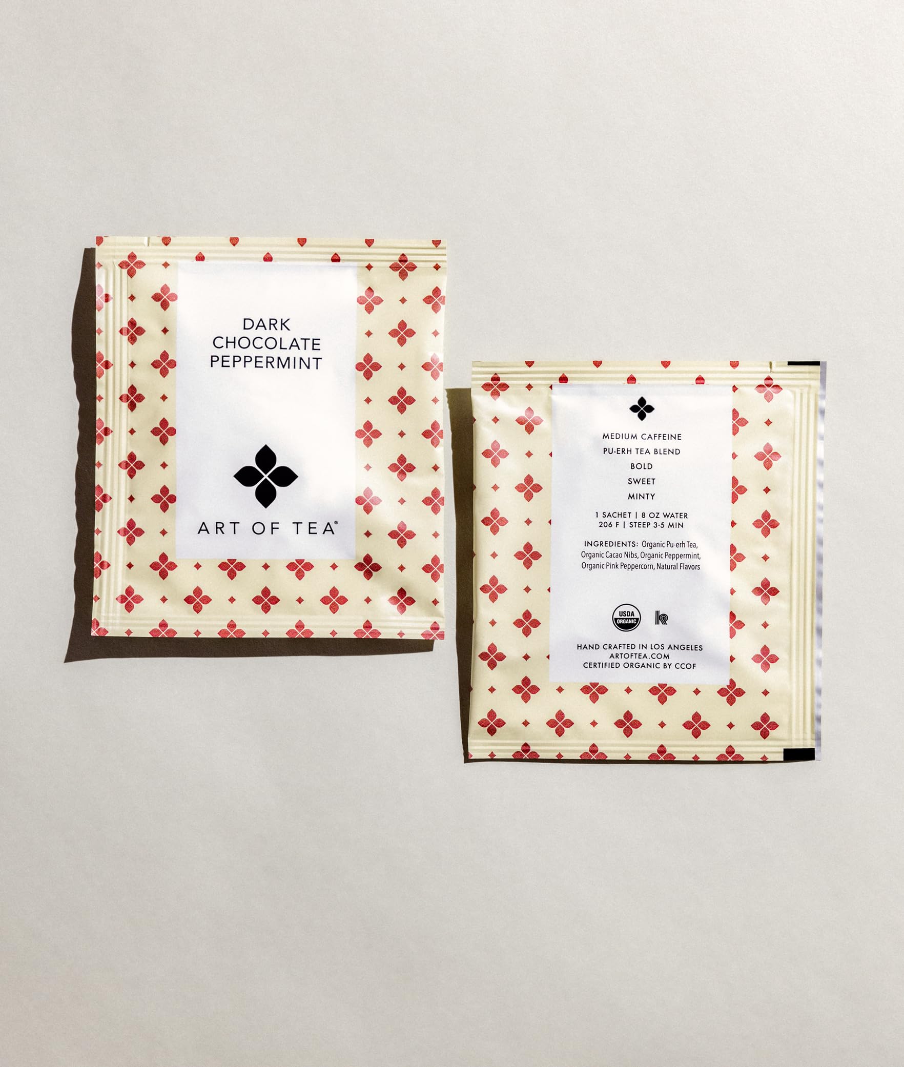 Art of Tea | Dark Chocolate Peppermint Dessert Tea | Organic Black Tea | 50 Pyramid Tea Bag Sachets