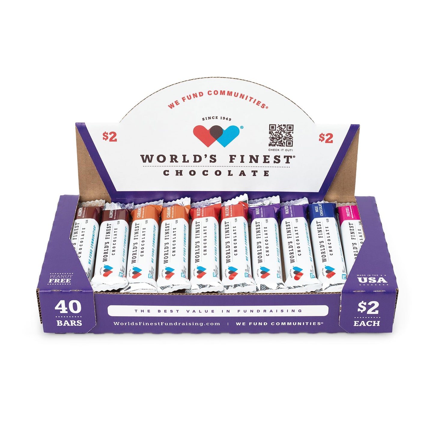 World's Finest® Chocolate - 40 Candy Bar - Fundraising Chocolate Variety Pack