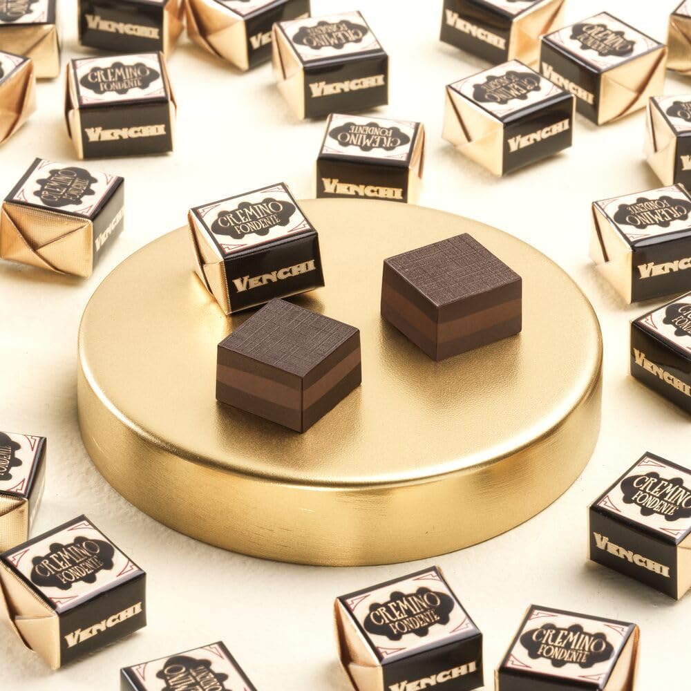 Venchi - Murrine Gift Box with 25 Cremino Extra Dark Chocolates, with Mediterranean Almond Paste and Creamy Piedmont Hazelnut Gianduja Chocolate