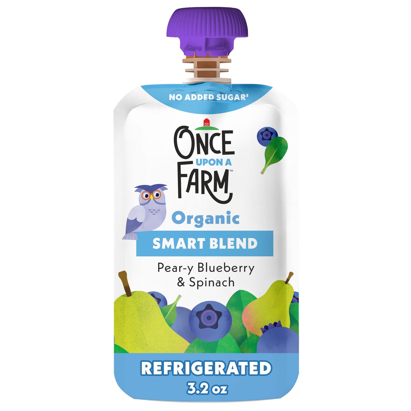 Once Upon a Farm Kids Snack, Peary Blueberry & Spinach, 3.2 Oz