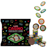 Fruidles 25-Pack Casino Poker Chips, Belgian Milk Chocolate Coins, Kosher Certified Dairy, Non GMO
