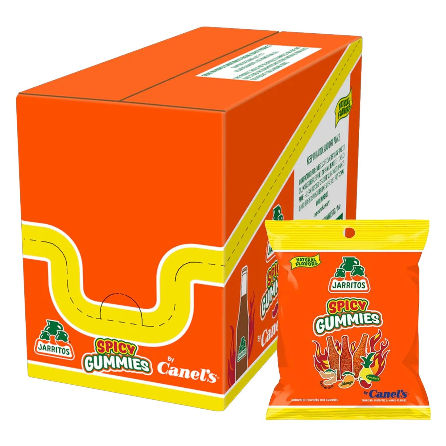 Jarritos Spicy Gummies 7oz Bag - 12 Pack - Mexican Candy Chili Infused Gummies with Fruity Flavors - Sweet, Tangy & Spicy Vegan Chewy Snack Treats