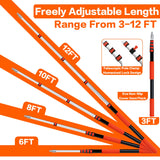 20FT High Reach Duster Cleaning Kit with 3-12 FTExtension Pole, High Ceiling Fan Cleaner Duster Tool for Fan Blades, Extendable Reusable Cobweb