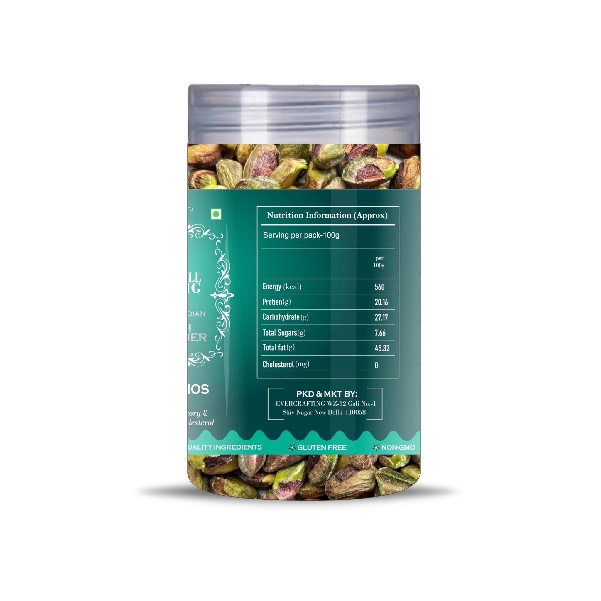 Blessfull Healing Pistachios 5 Oz(Ounce) Airtight Container With Spoon