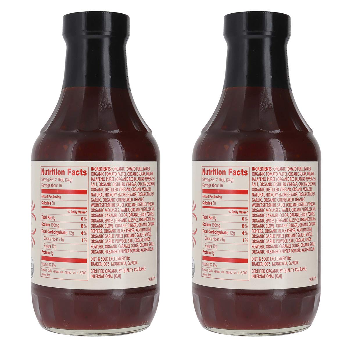Trader Joe's Organic Sriracha and Roasted Garlic BBQ Sauce Bundle (2 Pack)