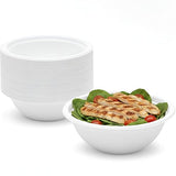 Nicole Home Collection Compostable Heavy Duty 12 oz Disposable Paper Bowls 100% Bagasse Biodegradable Eco-Friendly Natural Sugarcane 50 Count