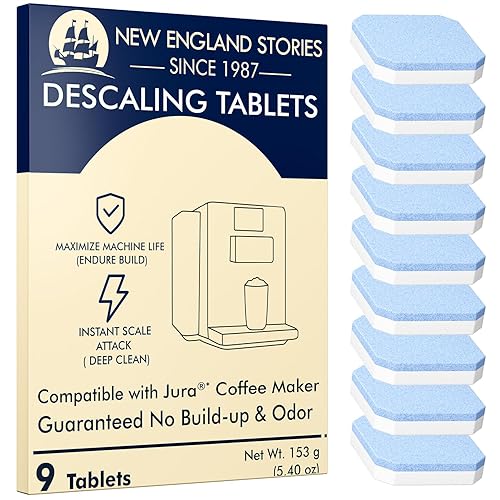 Jura Compatible Descaling Tablets (9-Pack) - Powerful Limescale & Calcium Remover for Coffee Machines | Prevents Clogs, Protects Internal Parts