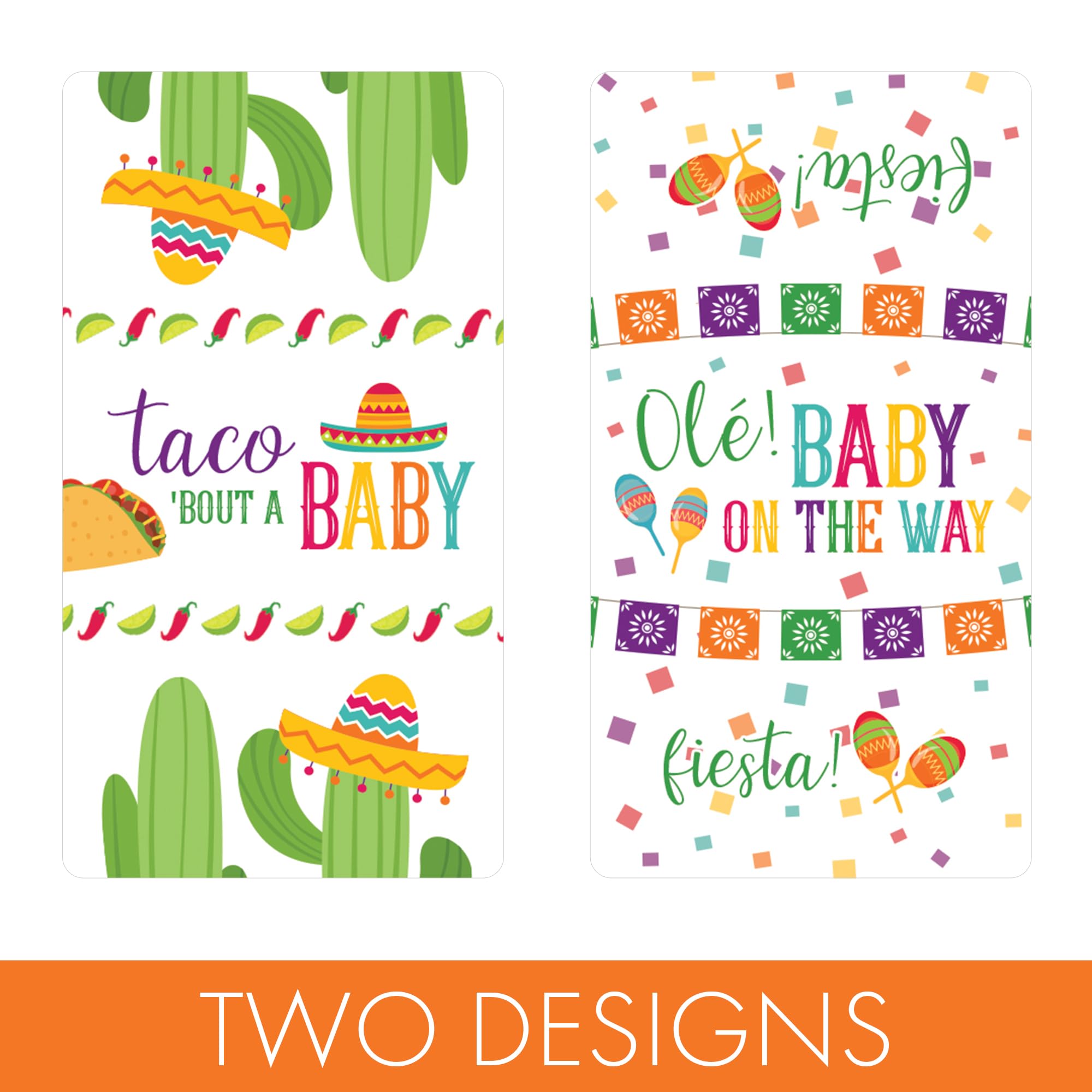 Taco Bout a Baby Fiesta Baby Shower Mini Chocolate Candy Bar Wrapper Labels - Mexican Fiesta Party Favor Stickers - 42 Count