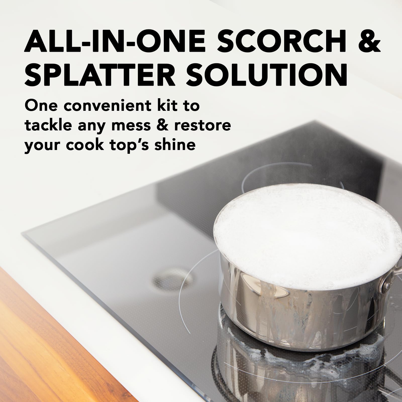 Weiman Glass & Ceramic Cooktop, Stove Top & Oven Cleaner Kit - Kitchen Cleaner Cream, 3 Scrubbing Pads & Scraper for Burnt-On Food & Grease, Clean