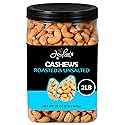 Jaybee’s Roasted Unsalted Whole Cashews - 32 oz (2 lbs) Bulk Snack - Natural Protein Superfood, Vegan, Keto Friendly & Kosher Certified - Great