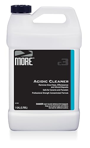 MORE Grout Cleaner for Tile Floors - Acidic Grout Cleaning Solution - Removes Cement-Based Grout Haze, Efflorescence and Mineral Deposits - Gallon