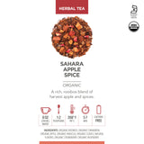 Teabloom Organic Herbal Tea, Sahara Apple Spice Loose Leaf Tea, Warm and Sweet Rooibos with No-Caffeine, Certified Organic, Fresh Whole Leaf Blend in