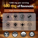 High Flavanol Cocoa Powder, 1200mg Flavanols per Serving, Natural Unsweetened Dutch Cocoa for Baking, Cooking & Beverages, Rich Dark Chocolate Flavor (01)