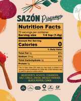 Pisqueya Sazon Seasoning with Achiote - All Natural, Vegan, Gluten Free, No Fillers or Additives, Non-GMO, No Preservatives, No Artificial Coloring