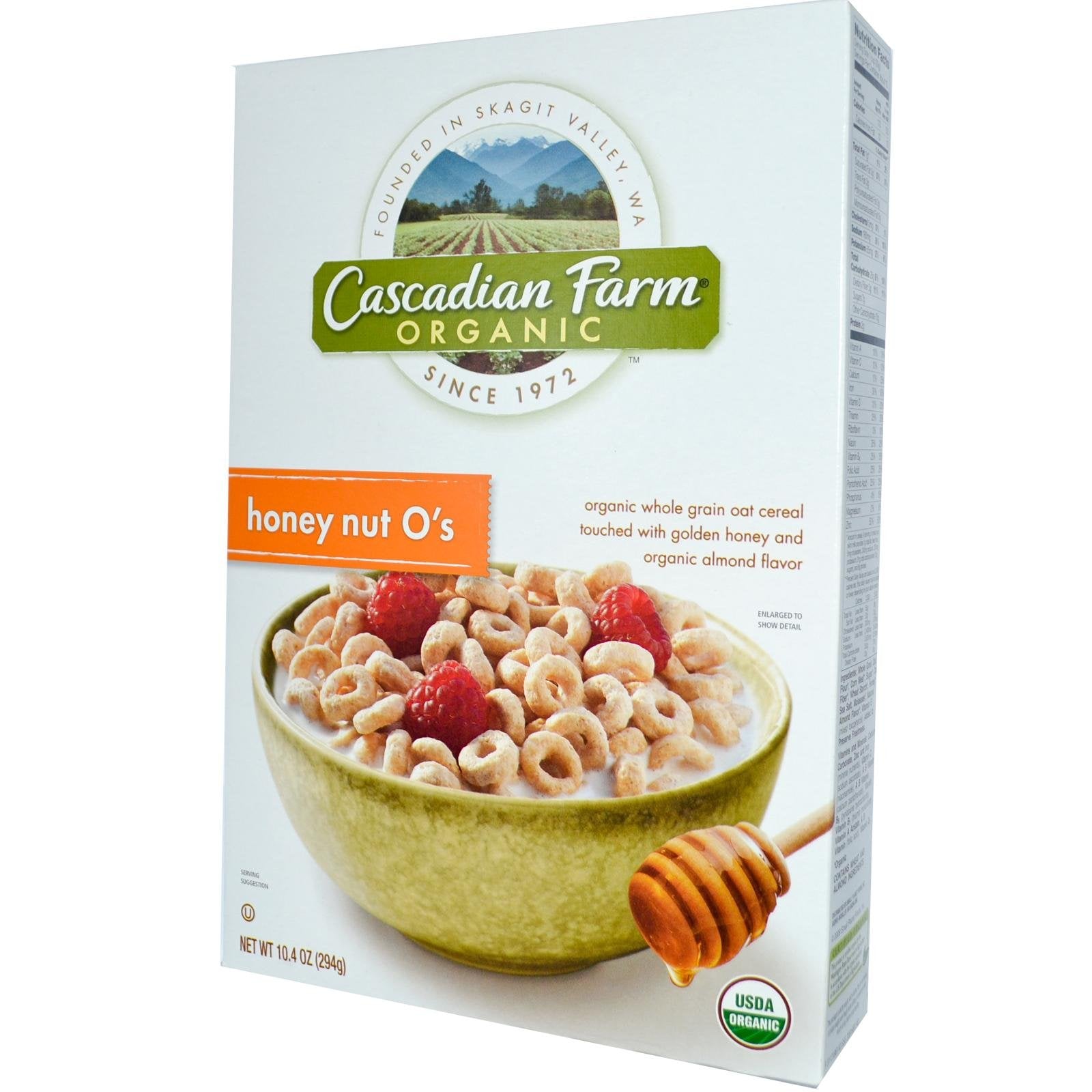 Cascadian Farms Honey Nut O's Cereal -- 10.4 oz