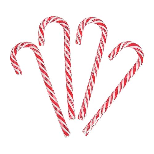 Fun Express Giant Candy Canes Peppermint Sticks - 12 Pack Individually Wrapped Christmas Candy for Holiday Decorations | Large 7 Inch Red & White Hard