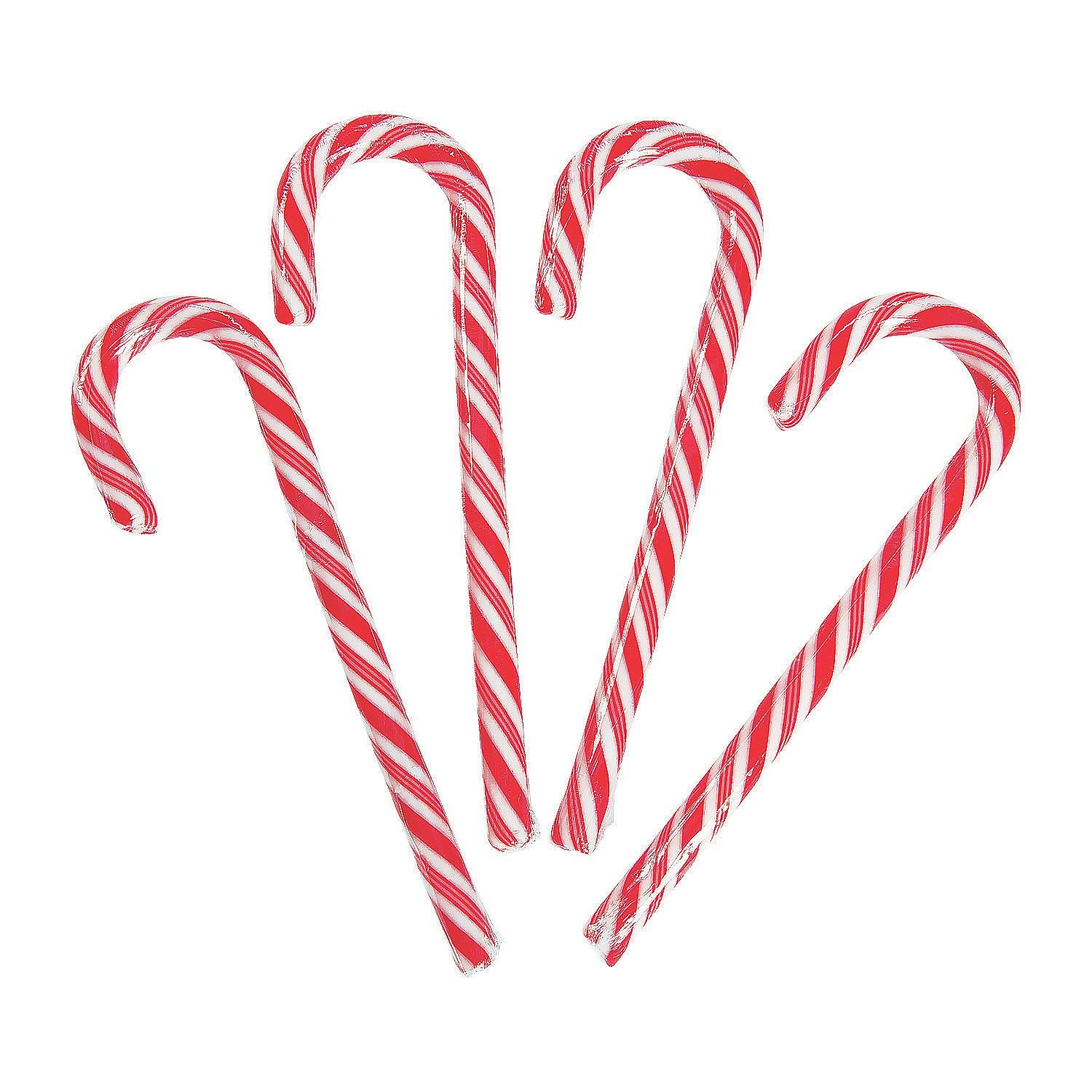 Fun Express Giant Candy Canes Peppermint Sticks - 12 Pack Individually Wrapped Christmas Candy for Holiday Decorations | Large 7 Inch Red & White Hard