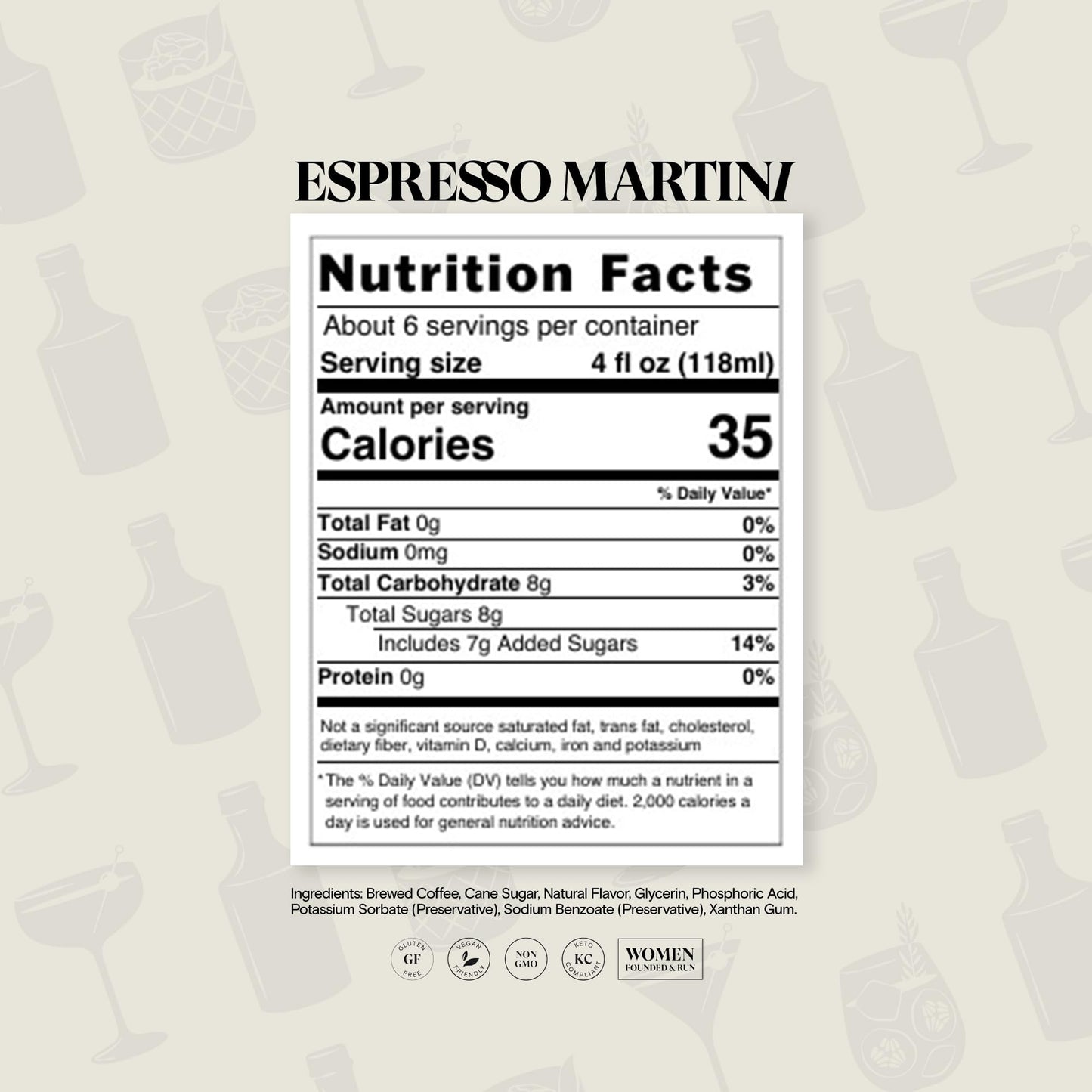 SPIRITLESS Non-Alcoholic Espresso Martini, Pour & Share Cocktail, Made with Real Brewed-Coffee, 700ml Bottle