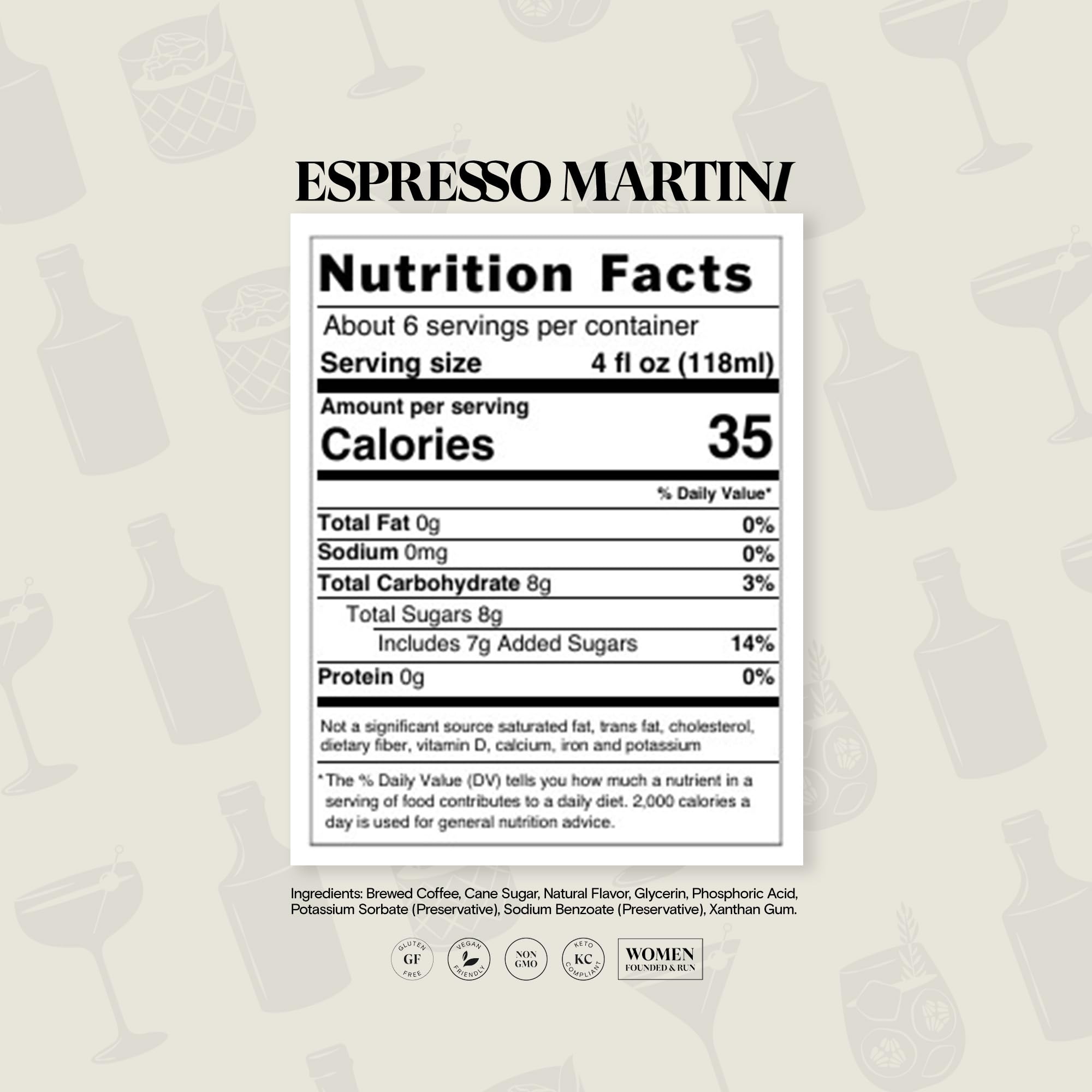 SPIRITLESS Non-Alcoholic Espresso Martini, Pour & Share Cocktail, Made with Real Brewed-Coffee, 700ml Bottle