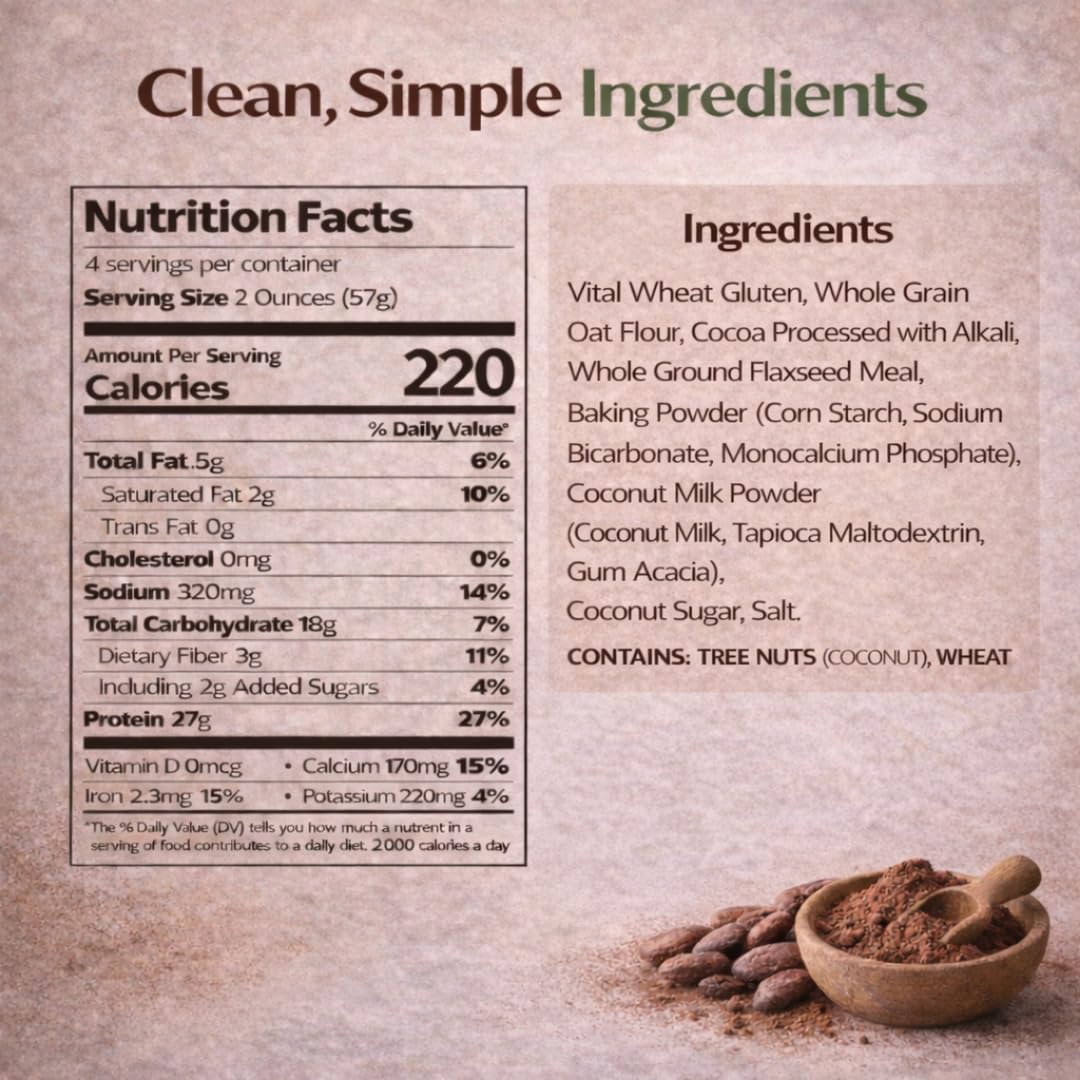 Dojo Fresh Chocolate Protein Pancake Mix, Plant-Based & Vegan, 27g Protein per Serving, Non-GMO, Just Add Water, High-Protein Pancakes, Waffles & Baking Mix (8 oz)
