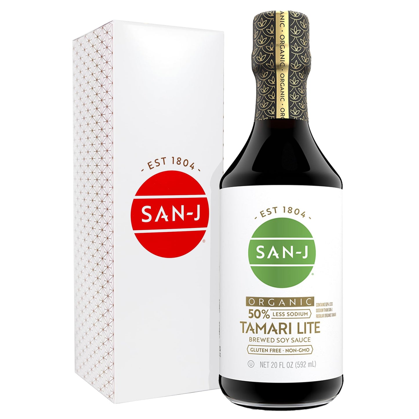 San J International Organic 50% Less Sodium Tamari Lite, 20 FZ