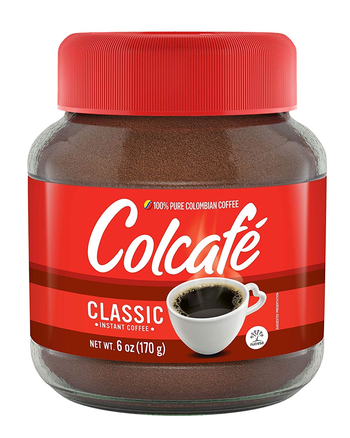 Colombian Coffee Colcafe COMBO, 1 Instant Classic Coffee 6 Oz & 1 Cafe con Leche 13.4 oz