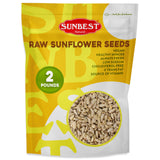 Sunbest Natural Raw Sunflower Seeds, 2 lbs - Unsalted & No Shell - Sunflower Seed Kernels to Eat - For Snacking, Baking & Topping - Road Trip, After