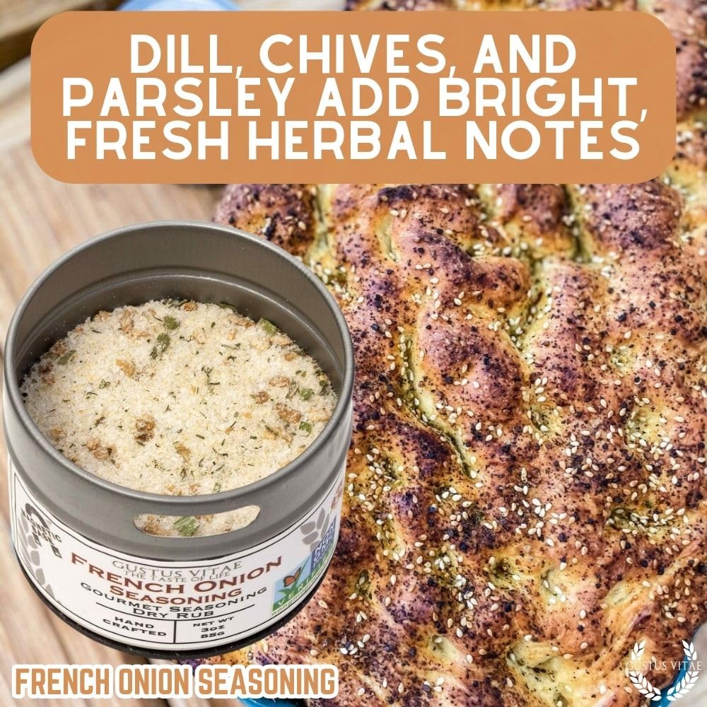 French Onion Seasoning | Authentic Artisanal Spice Mix | All Natural, Non GMO | Hand Crafted, Small Batch | Made in USA | Ultra Premium, Sustainably