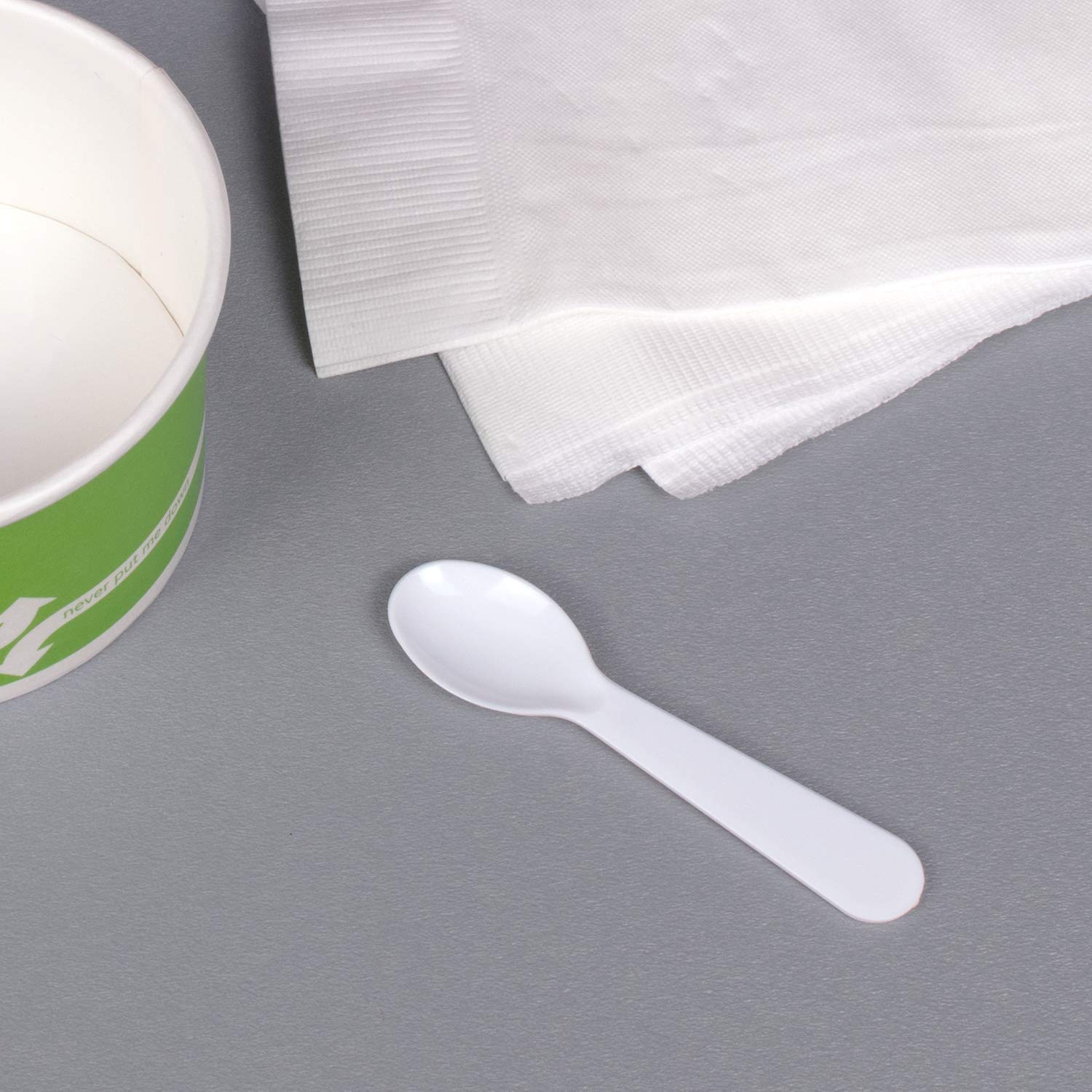 Karat U2450W 2.9" PS Disposable Tasting Spoon, White (Pack of 4000)