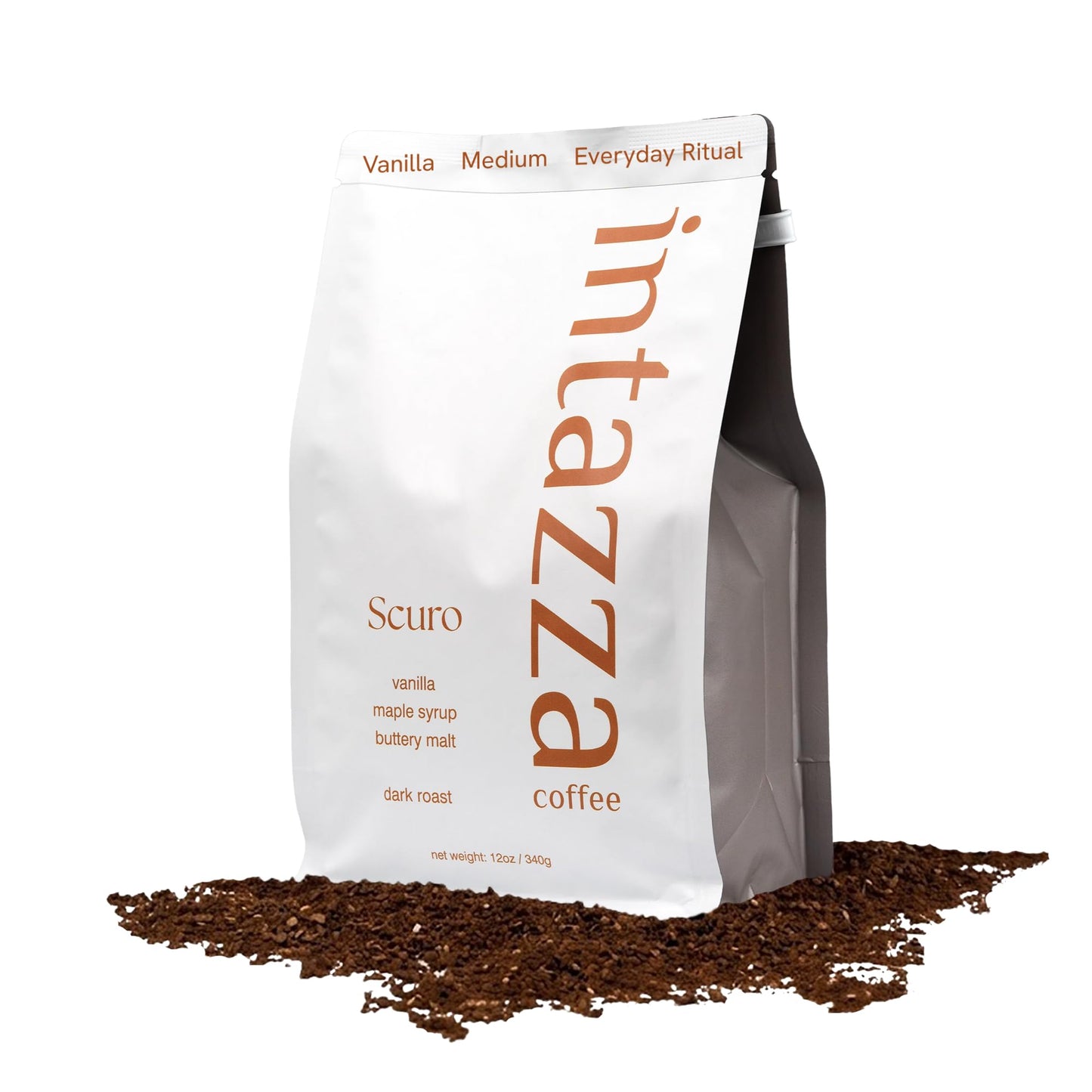 Intazza Ground Coffee, Scuro, Medium Roast Coffee Beans, South America Sourced, Nutty And Chocolate Notes, Full Body With Soft Finish, For Drip, Pour
