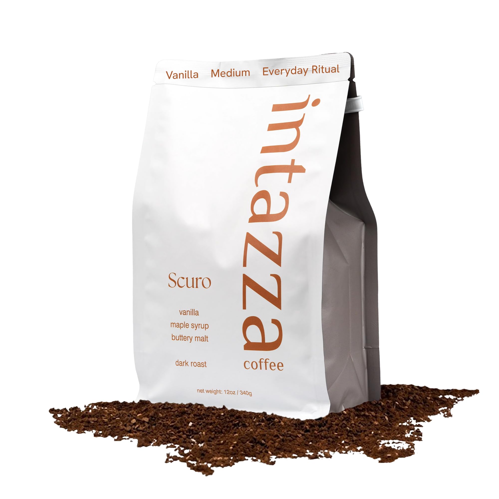 Intazza Ground Coffee, Scuro, Medium Roast Coffee Beans, South America Sourced, Nutty And Chocolate Notes, Full Body With Soft Finish, For Drip, Pour