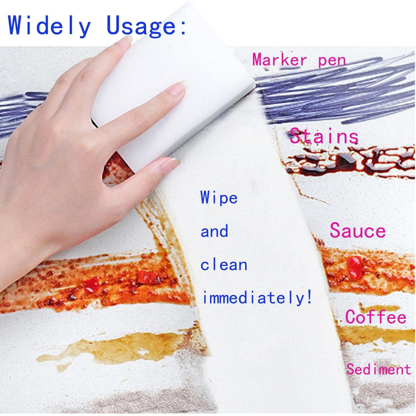 HAPPYSUN Multi-Functional Melamine Foam Cleaner Magic Sponge Eraser for Kitchen, Furniture, Bathtub, Bathroom,Wall Cleaner, Shoes Cleaning (20)