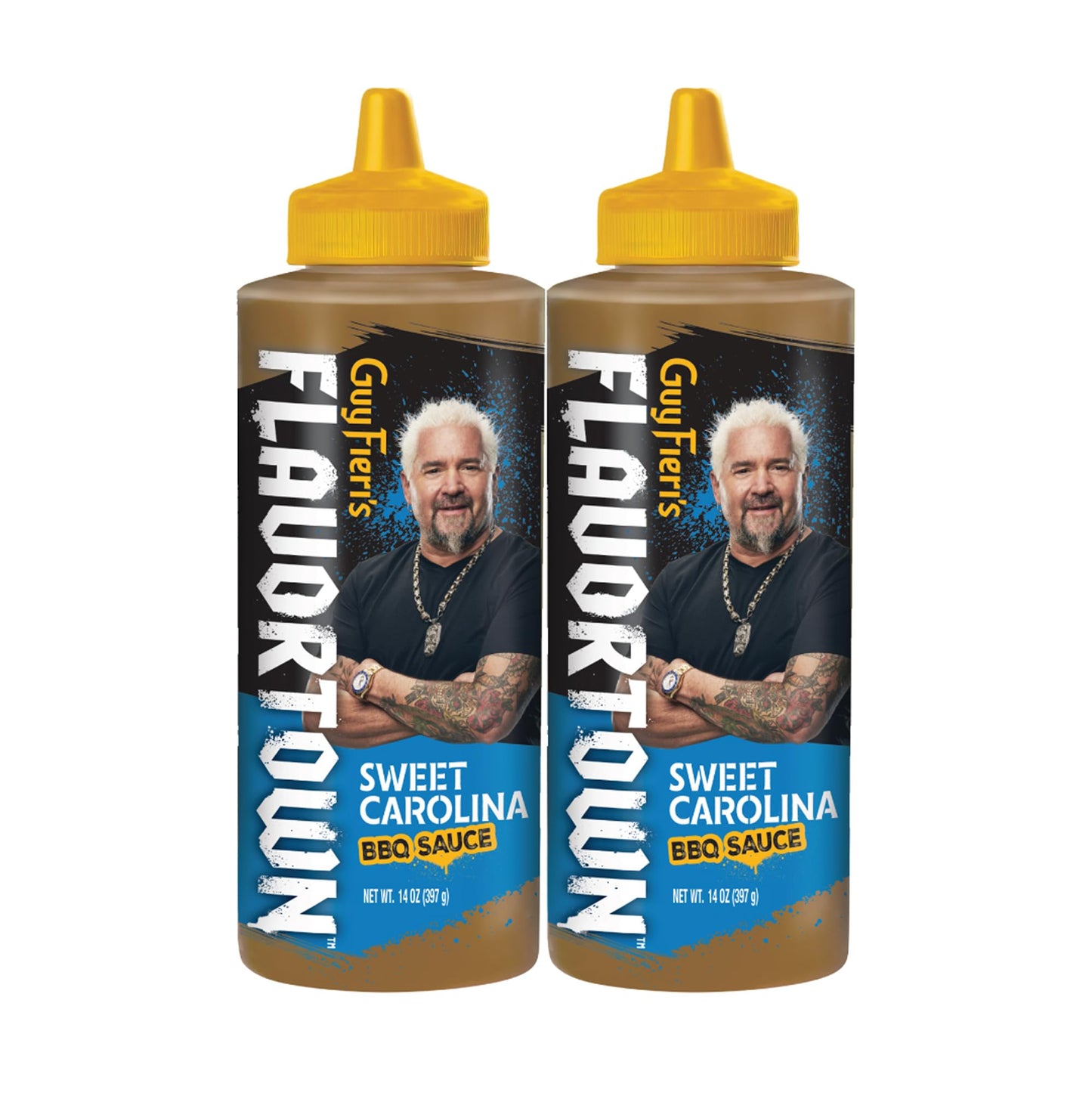 Guy Fieri's Flavortown Carolina BBQ Sauce - Carolina Gold Barbecue Sauce, Gluten-Free Mustard BBQ Sauce, Vinegar Based Sauce - 14 Ounce (Pack of 2)