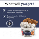David’s Cookies Father's Day Assorted Cookies Bucket with Thin Crispy Cookies and Butter Pecan Meltaways Gourmet Treats - Delicious Traditional