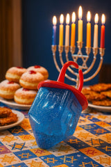 Hanukkah Dreidels Jewel Pop Ring Shape Candy - Blue Raspberry 36 Count Individually Wrapped Dreidel - Hanukah Decorations Kosher Candy Party Favor