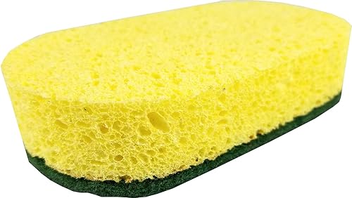 C21-00021(6 pack) Uniware Jumbo Oval Cellulose Sponge With Abrasive,Made In Italy(5.3'' x 3.3'' x 1.3'' (13.5 x 8.5 x 3.3 CM)) (6)