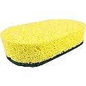 C21-00021(6 pack) Uniware Jumbo Oval Cellulose Sponge With Abrasive,Made In Italy(5.3'' x 3.3'' x 1.3'' (13.5 x 8.5 x 3.3 CM)) (6)