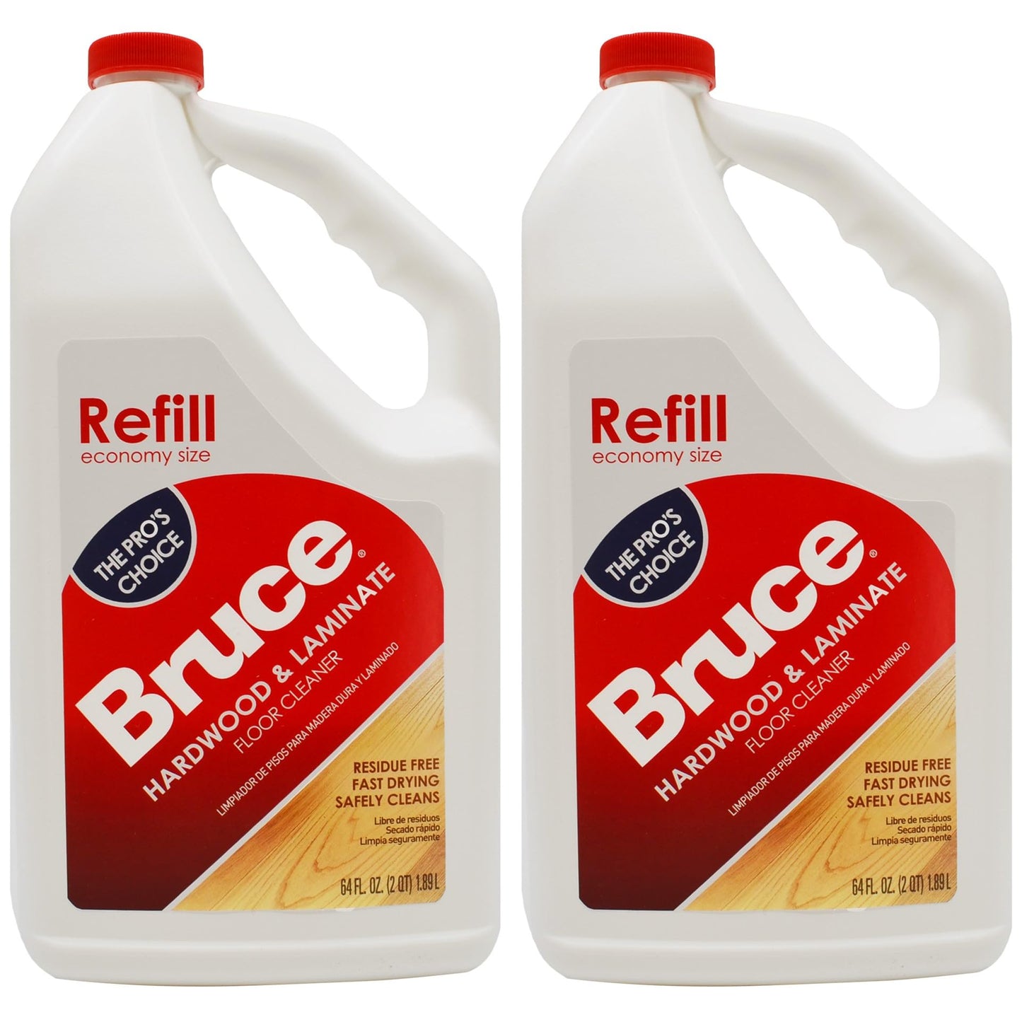 Bruce Hardwood and Laminate Floor Cleaner for All No-Wax Urethane Finished Floors Refill 64oz (Pack of 2)