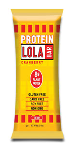 LOLA BAR Plant Protein Bar, The Ruby Just Cranberry, 60g Bar, 12 Count