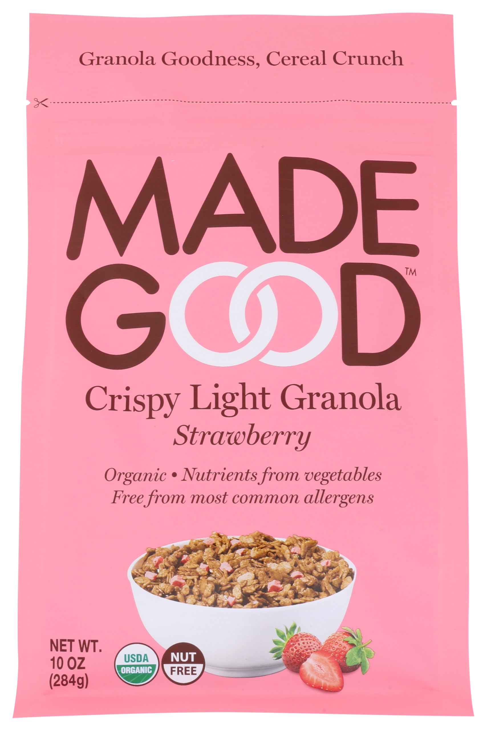 Made Good Crispy Light Granola, Strawberry, 10 Ounce