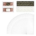 Qiuruoo 200 Pcs Chocolate Bar Wrappers with 200 Pcs gold foil Thank You Stickers - 3.2 x 4.5 Inch Candy Bar Wrappers - Self Adhesive Small Plastic Wax