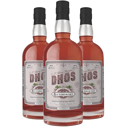 Dhos Handcrafted Non-Alcoholic Bittersweet Aperitif - Keto-Friendly, Zero Sugar, Zero Calories, Zero Proof - 750 ML - Perfect for Mocktails Flavors