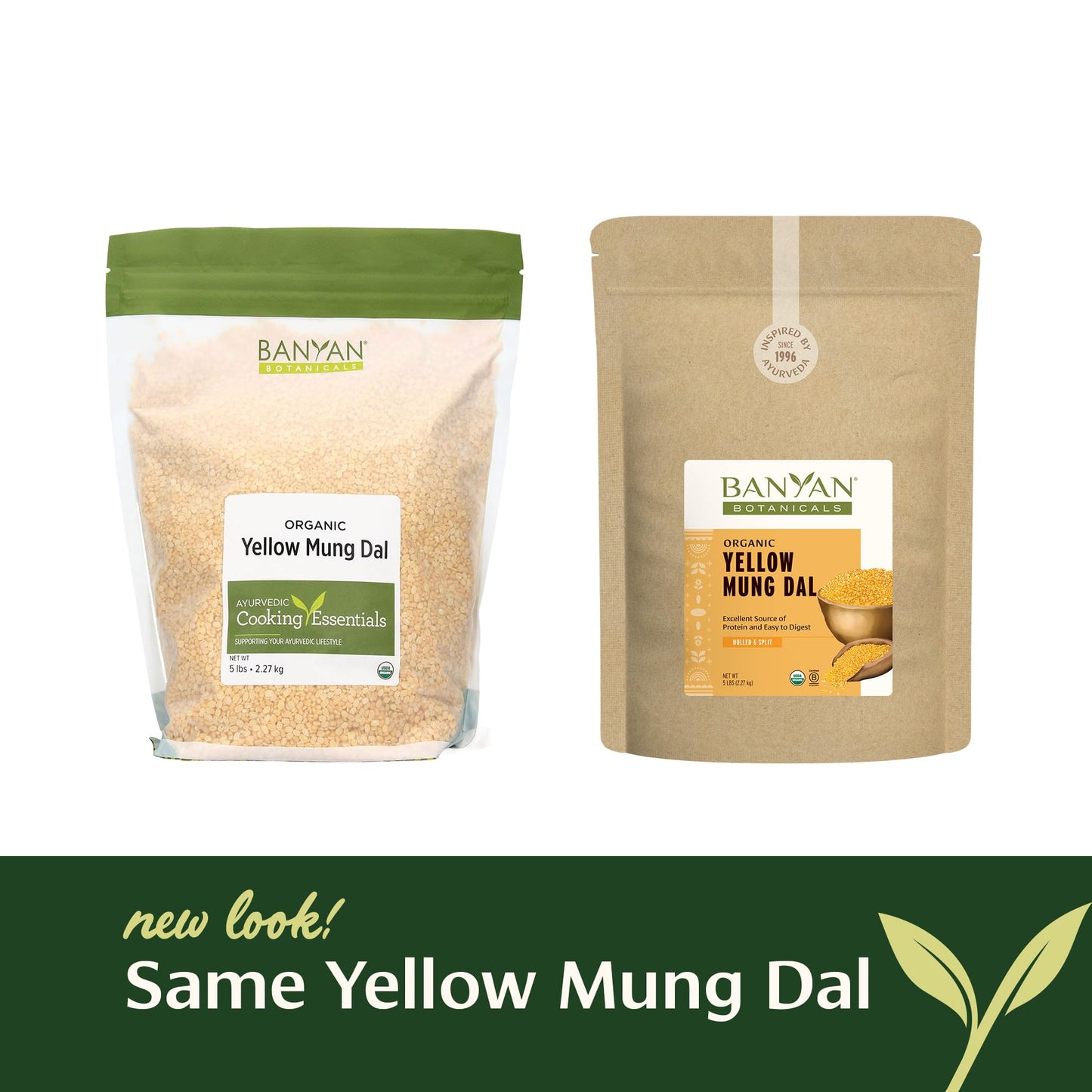 Banyan Botanicals Organic Yellow Mung Dal - Gut-Friendly Plant-Based Protein - Premium Split Mung Beans for Kitchari, Easy Digestion & Metabolic