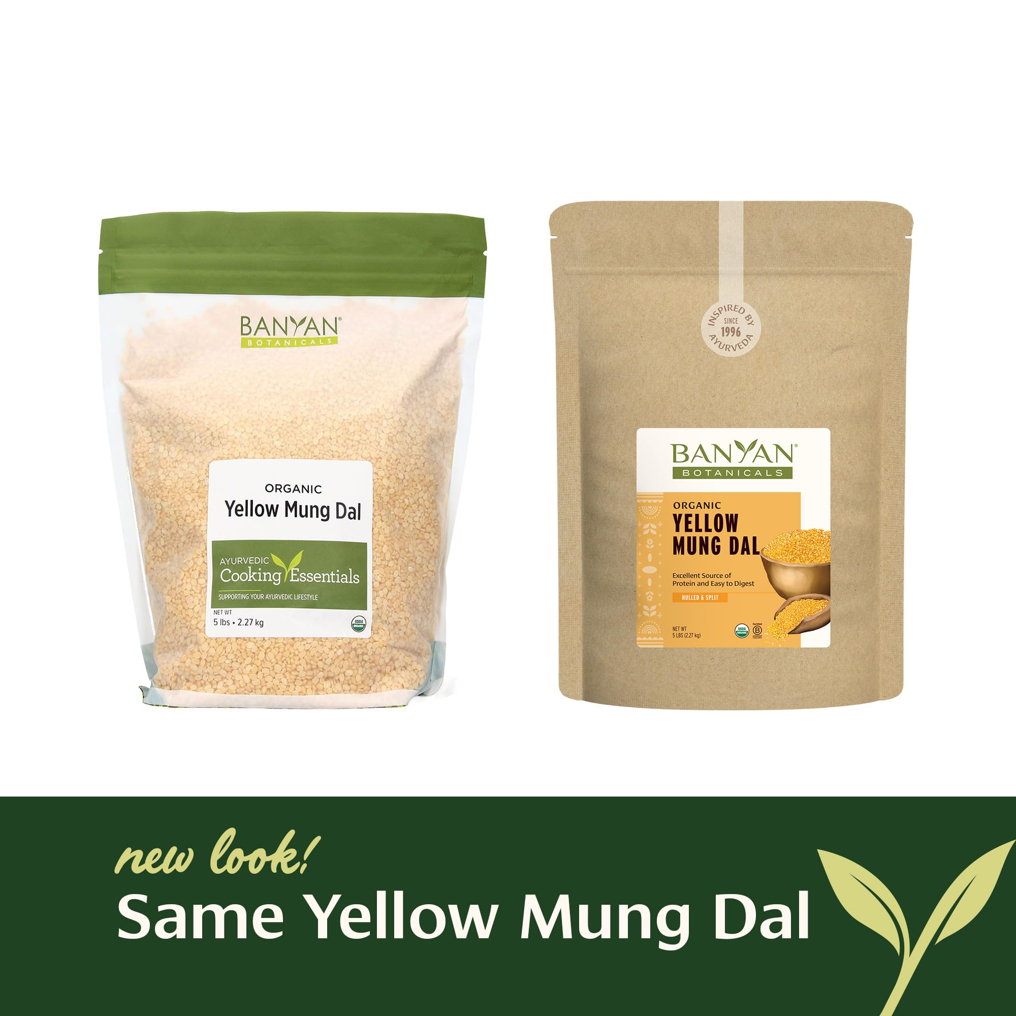 Banyan Botanicals Organic Yellow Mung Dal - Gut-Friendly Plant-Based Protein - Premium Split Mung Beans for Kitchari, Easy Digestion & Metabolic